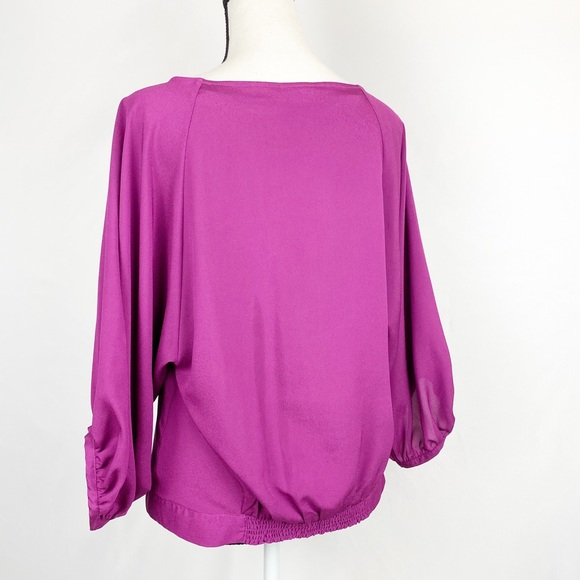 New York & Co Fuchsia Balloon Sleeve Blouse XS - Picture 5 of 7